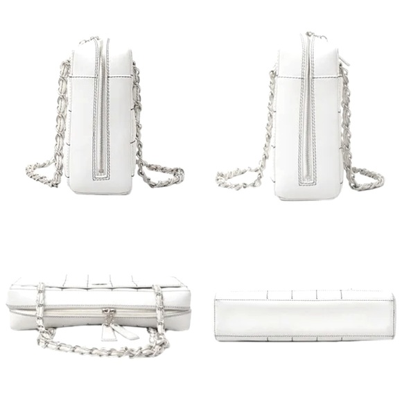 💯AUTH CHANEL RARE VINTAGE CHOCOLATE BAR WILD STITCH WHITE SHOULDER EUC 🤩 - Picture 3 of 9